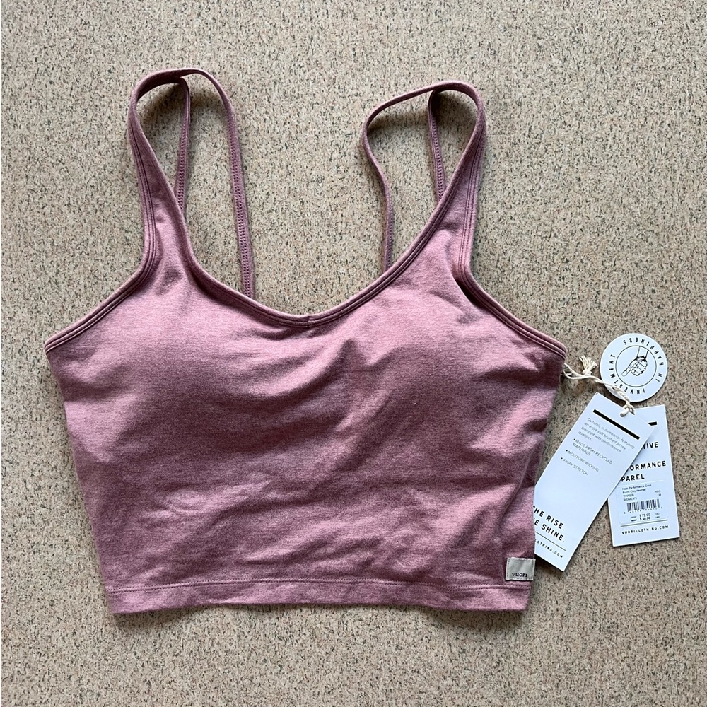 Vuori Halo Performance Crop - Burnt Clay Heather